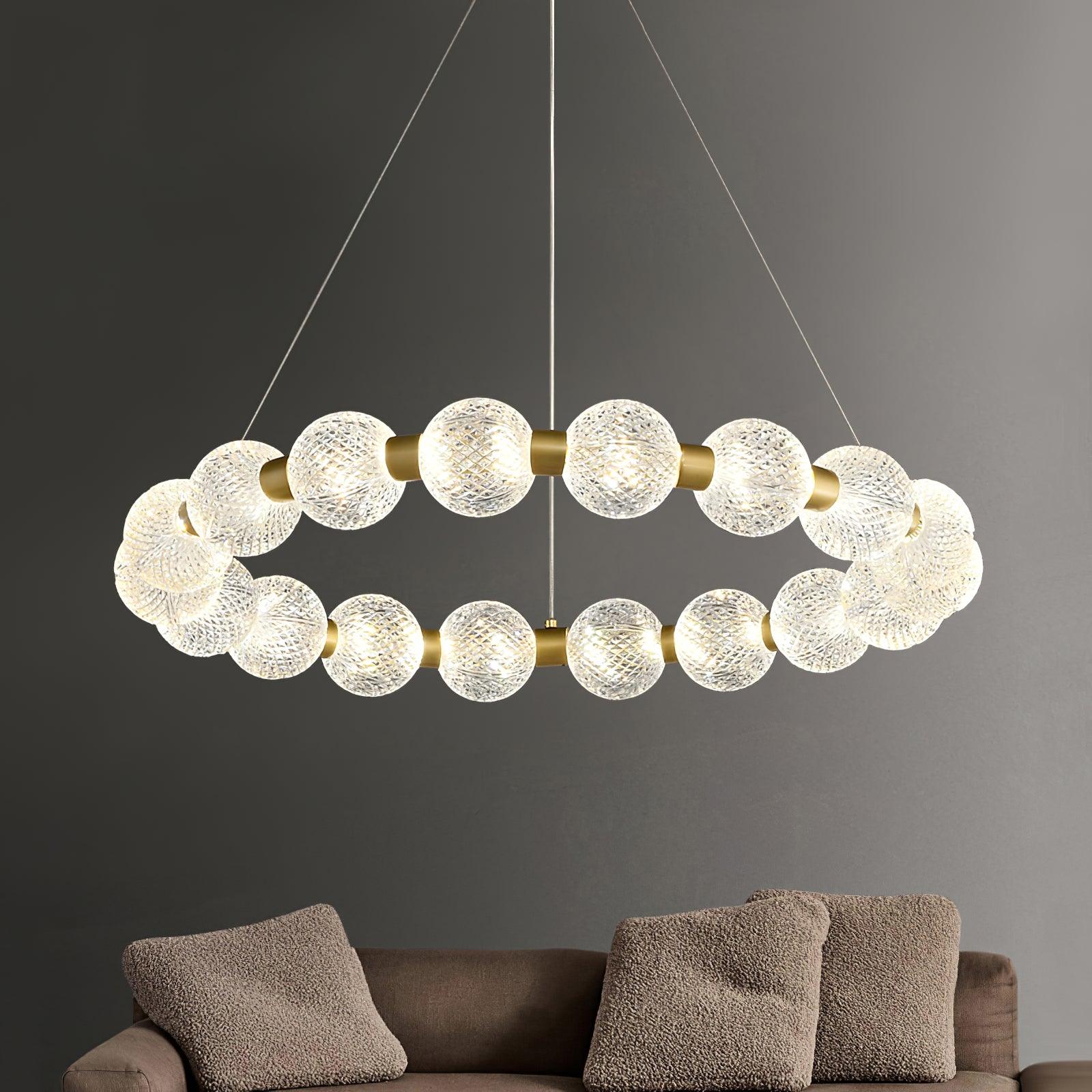 Lustra Kronleuchter Perle Gold Ring Elegant-Letslighting
