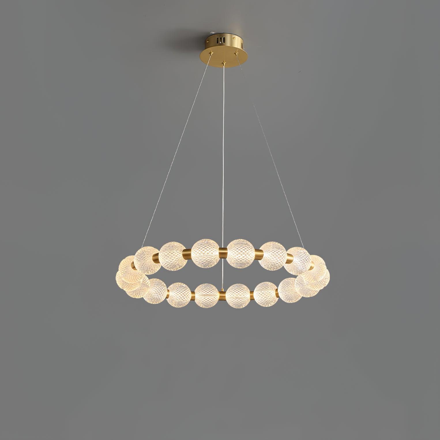 Lustra Kronleuchter Perle Gold Ring Elegant-Letslighting