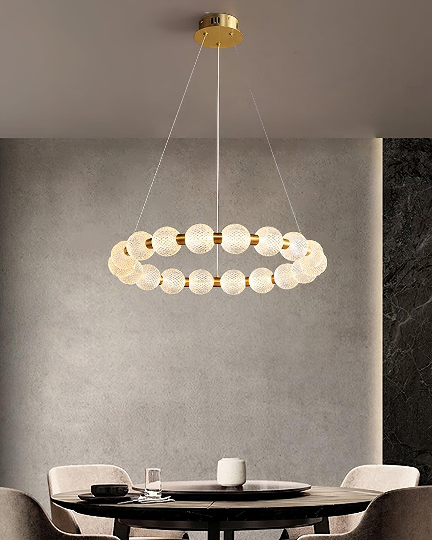 Lustra Kronleuchter Perle Gold Ring Elegant-Letslighting