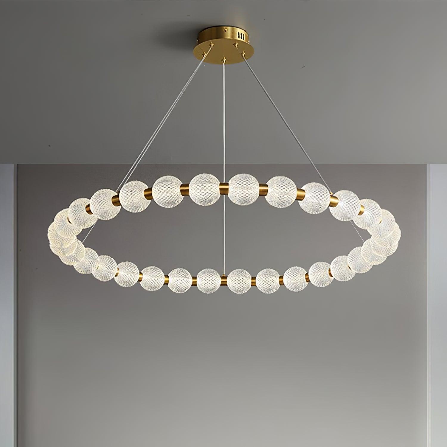 Lustra Kronleuchter Perle Gold Ring Elegant-Letslighting