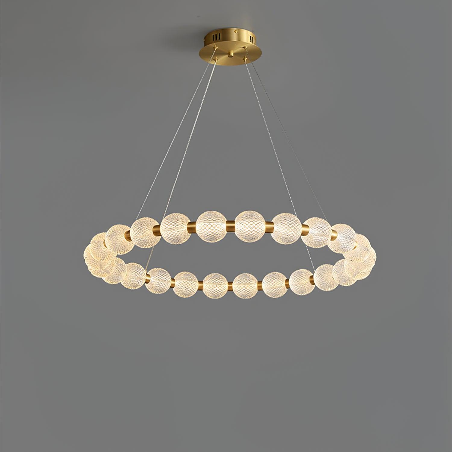 Lustra Kronleuchter Perle Gold Ring Elegant-Letslighting