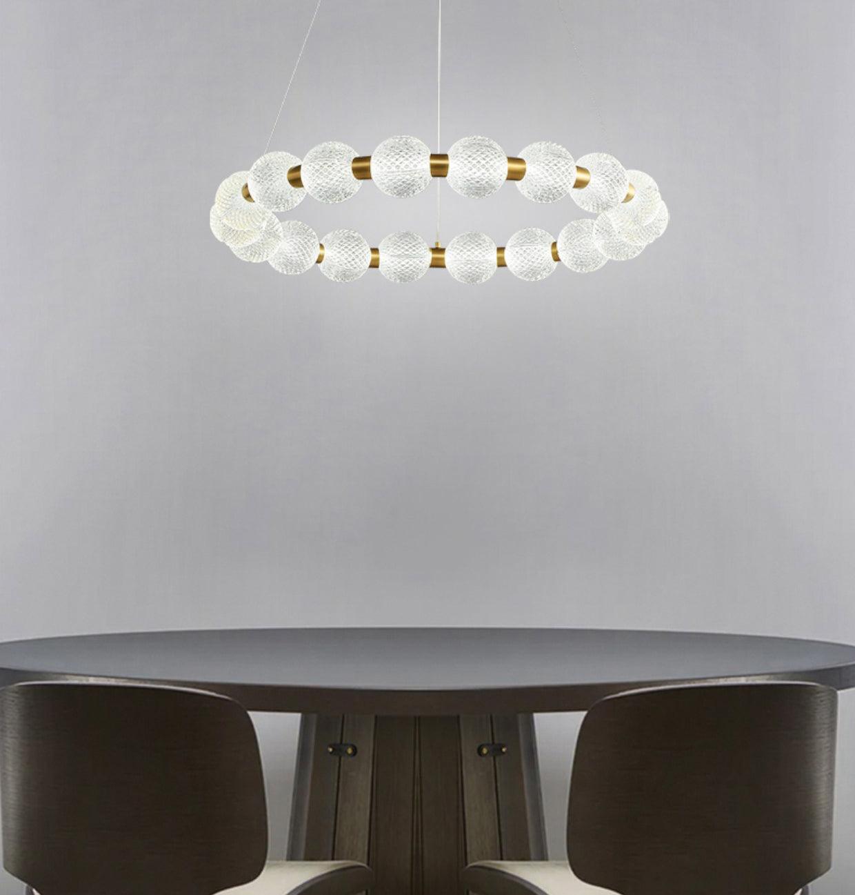 Lustra Kronleuchter Perle Gold Ring Elegant-Letslighting