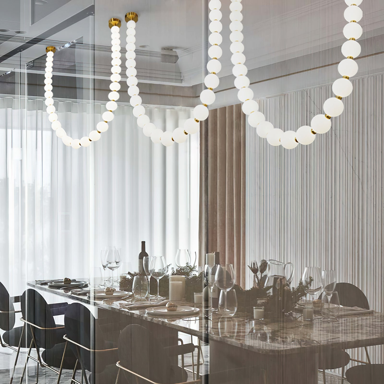 Icarara Glas Modern Perlenkette Kronleuchter-Letslighting
