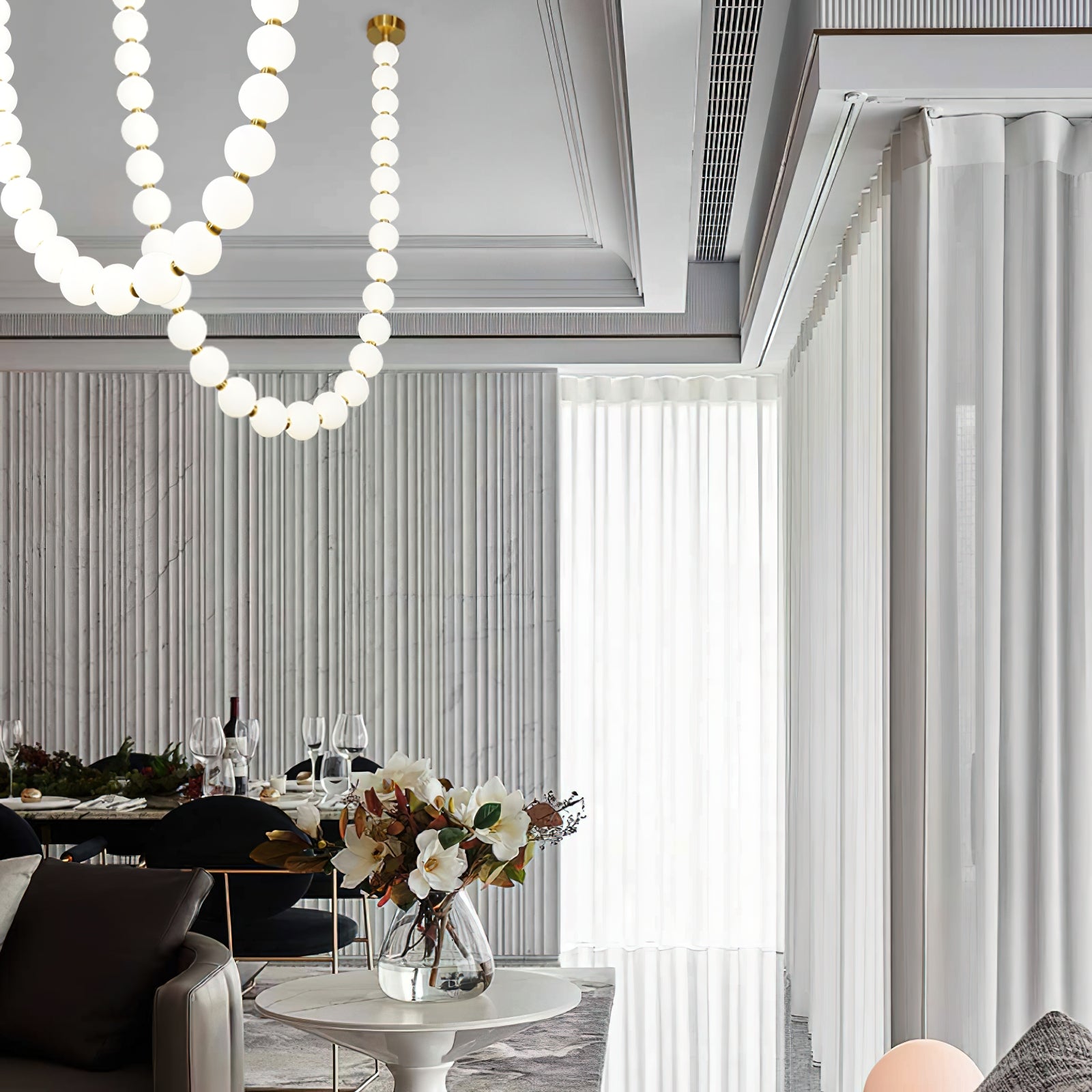 Icarara Glas Modern Perlenkette Kronleuchter-Letslighting