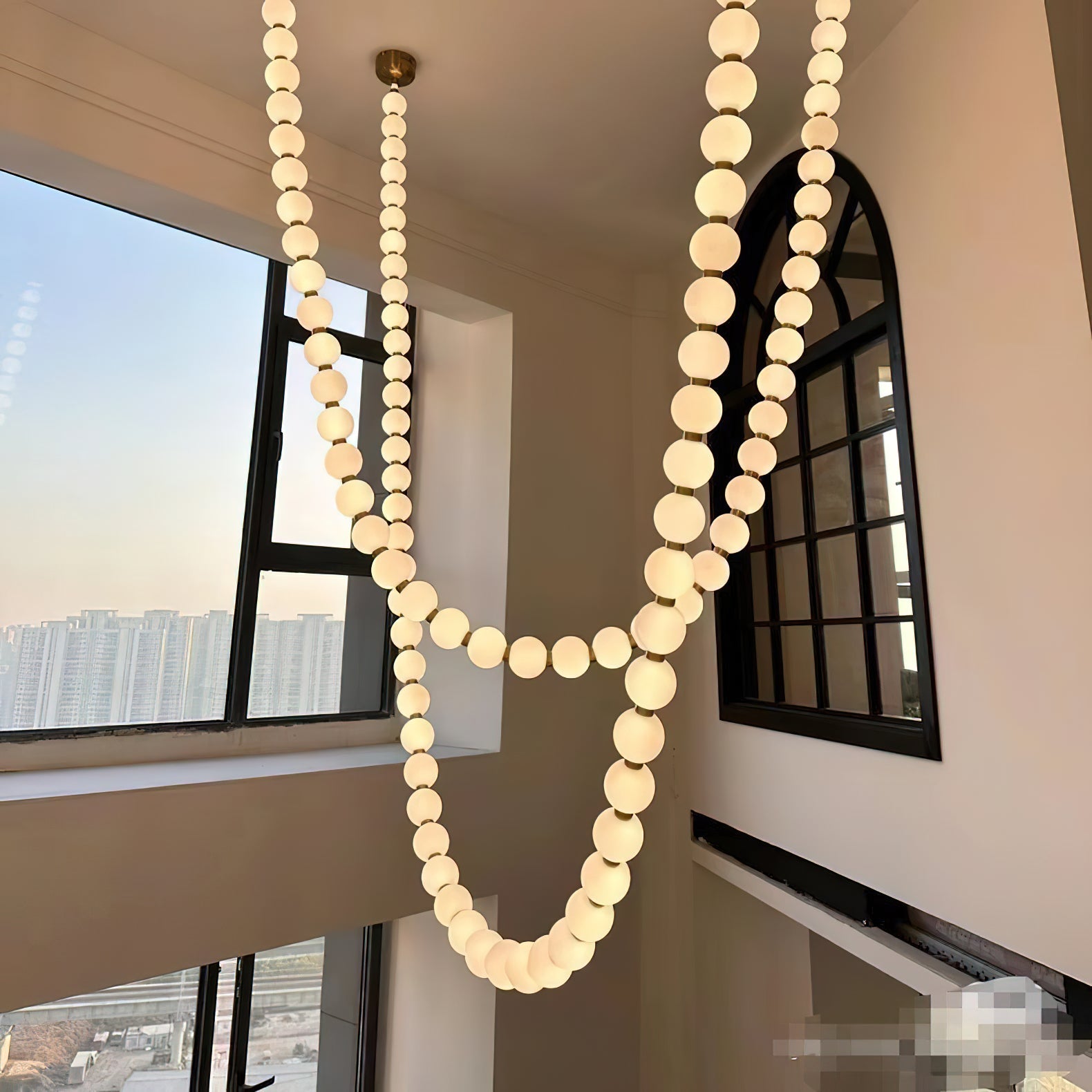 Icarara Glas Modern Perlenkette Kronleuchter-Letslighting