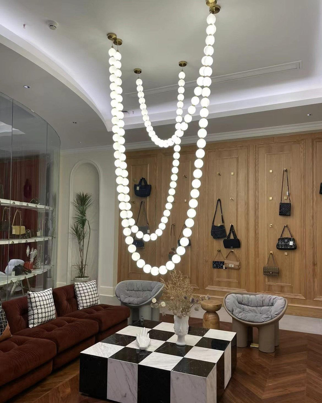 Icarara Glas Modern Perlenkette Kronleuchter-Letslighting