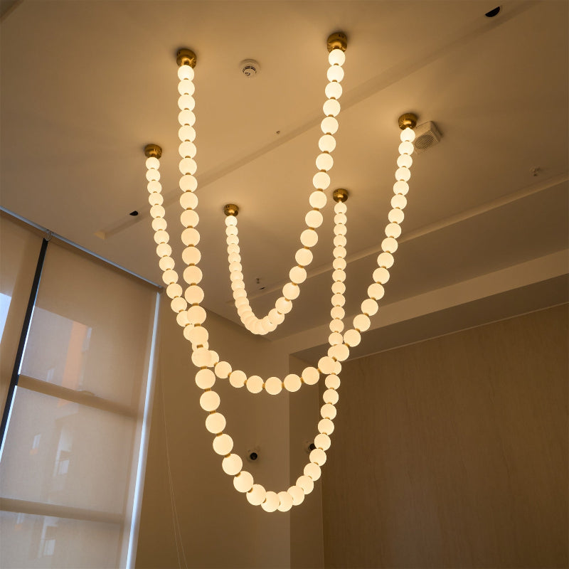 Icarara Glas Modern Perlenkette Kronleuchter-Letslighting