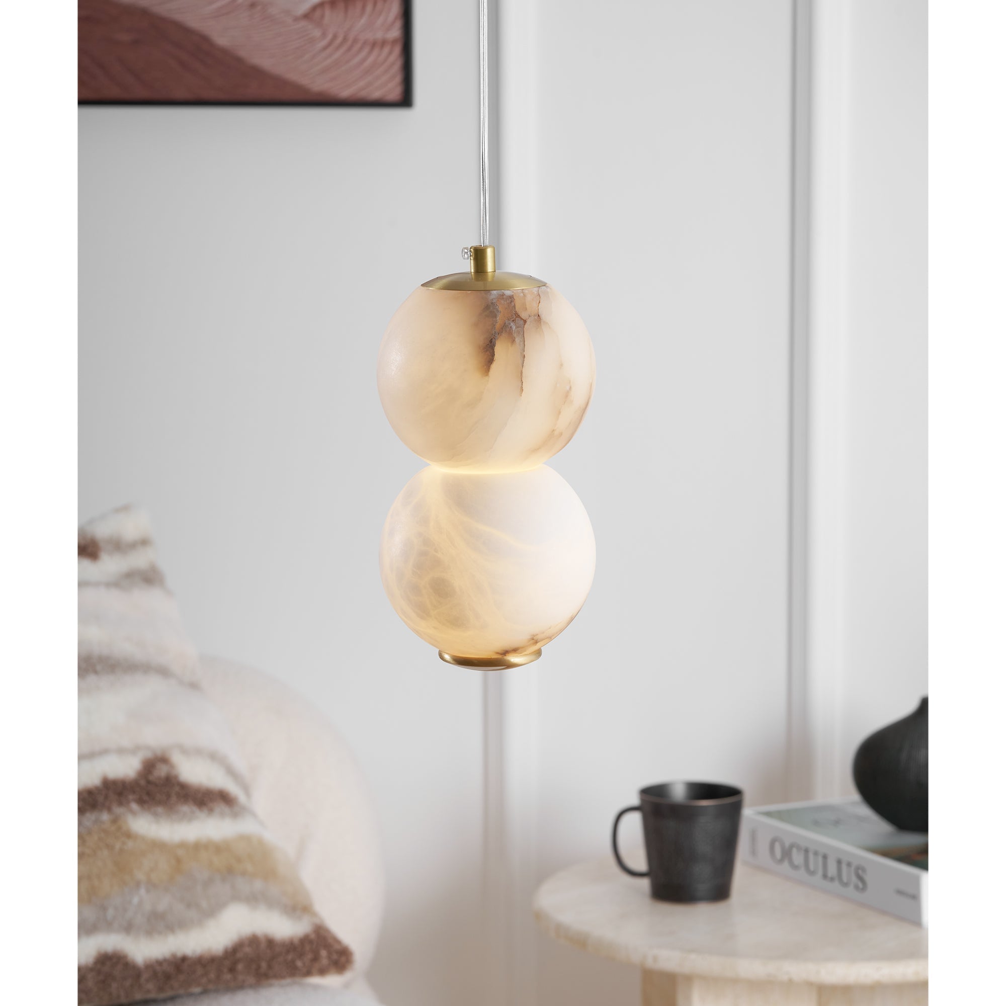Elore Modern Minimalist Pearl Alabaster Pendant Light - Letslighting