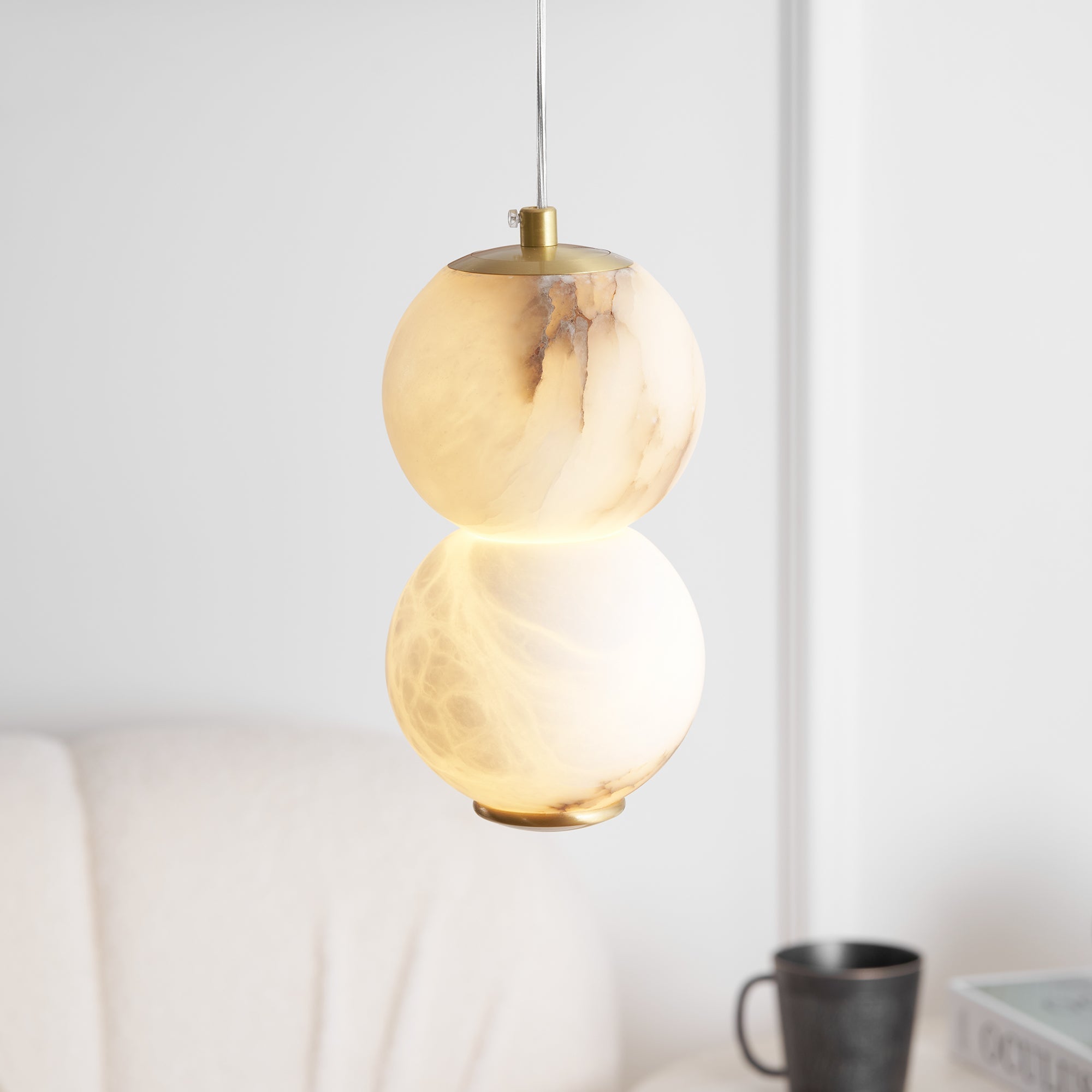 Elore Modern Minimalist Pearl Alabaster Pendant Light - Letslighting