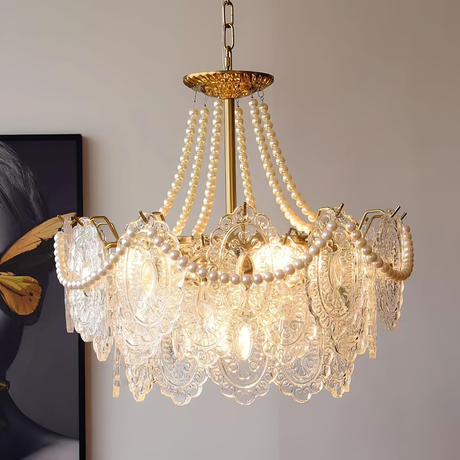 Lustra Kronleuchter Perlen Glas Luxus-Letslighting
