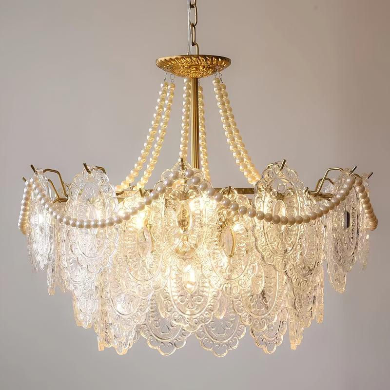 Lustra Kronleuchter Perlen Glas Luxus-Letslighting