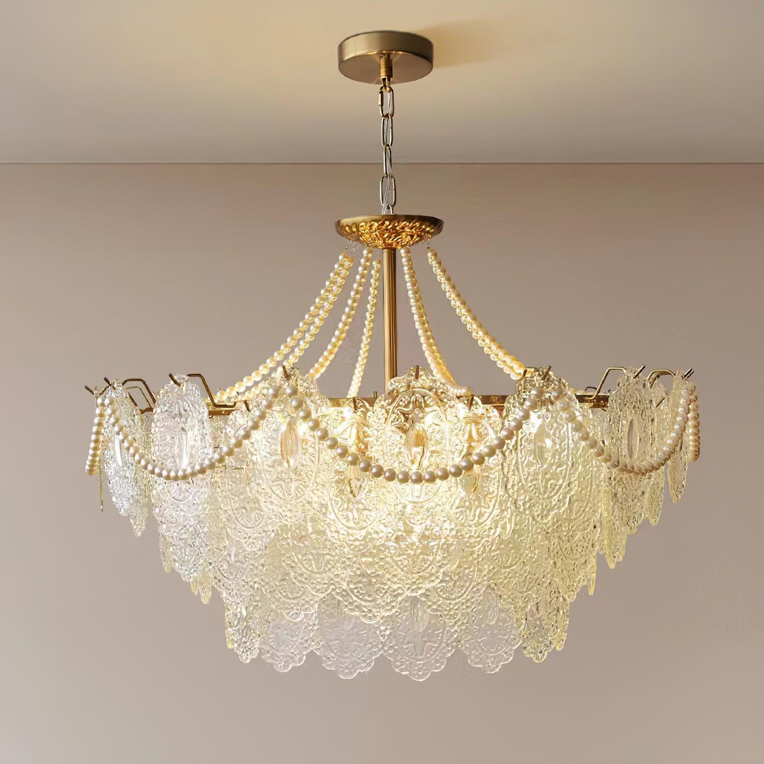 Lustra Kronleuchter Perlen Glas Luxus-Letslighting