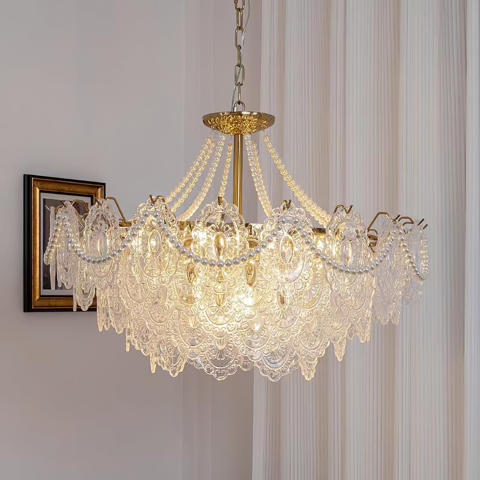 Lustra Kronleuchter Perlen Glas Luxus-Letslighting