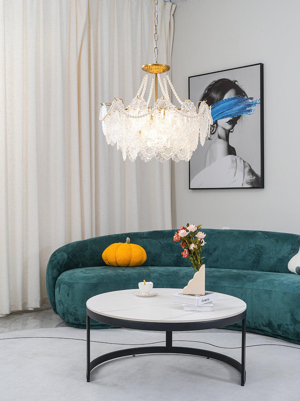 Lustra Kronleuchter Perlen Glas Luxus-Letslighting