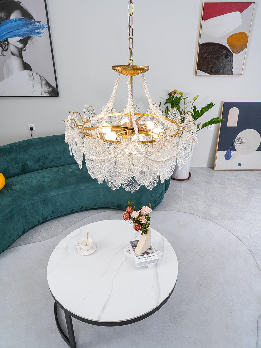 Lustra Kronleuchter Perlen Glas Luxus-Letslighting