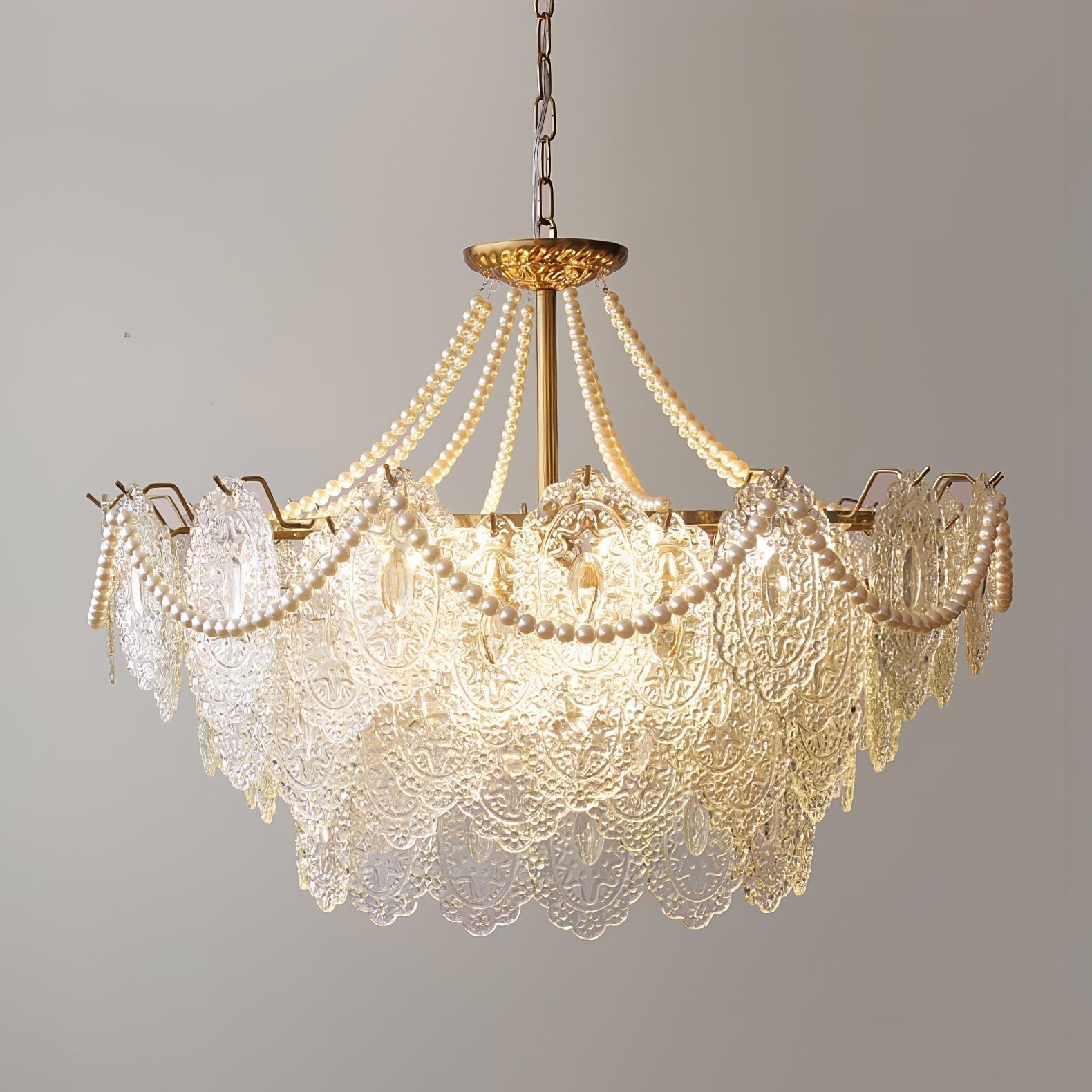 Lustra Kronleuchter Perlen Glas Luxus-Letslighting