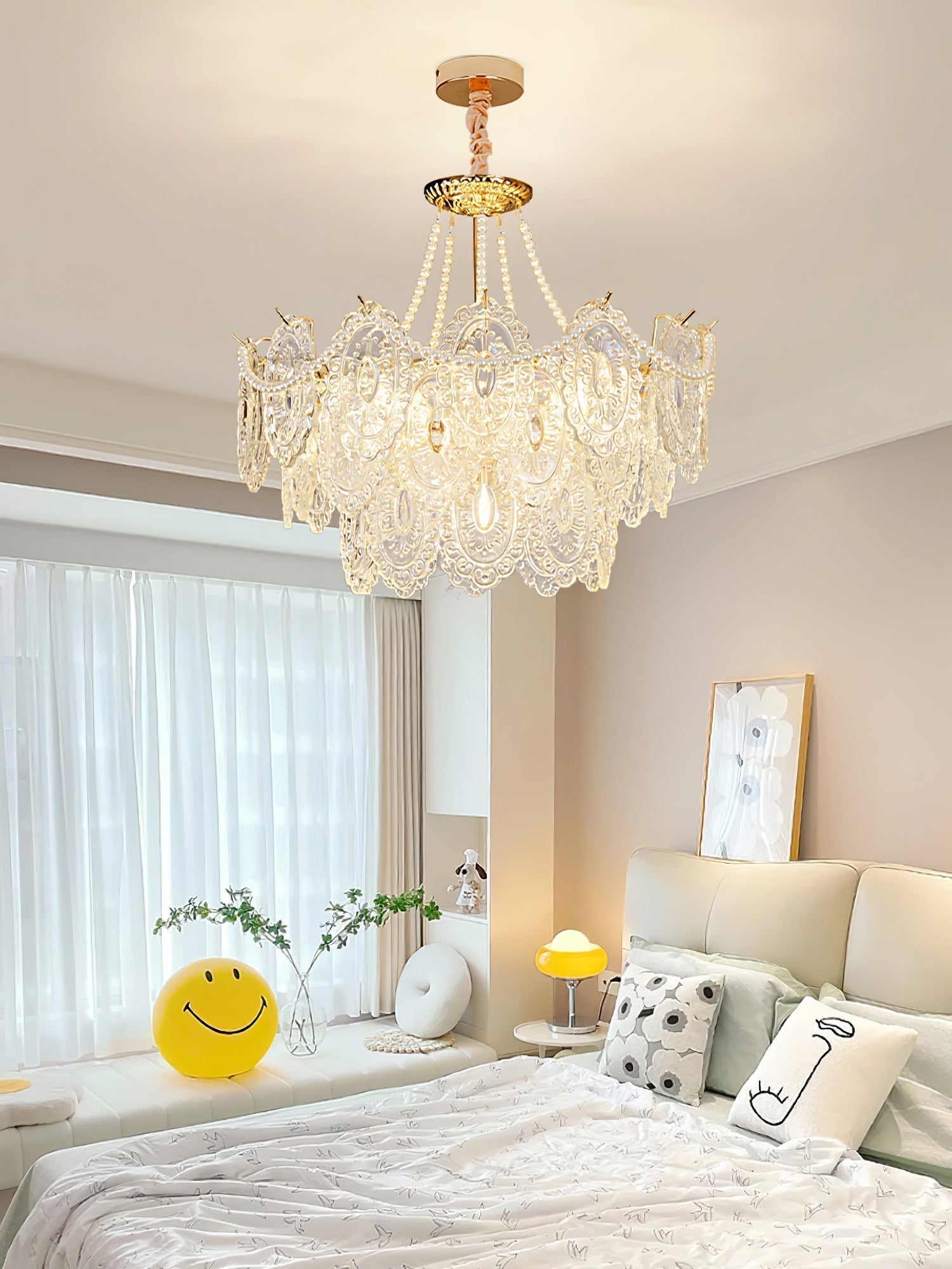 Lustra Kronleuchter Perlen Glas Luxus-Letslighting