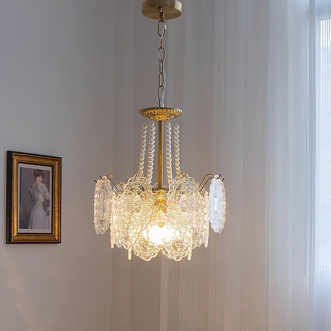 Lustra Kronleuchter Perlen Glas Luxus-Letslighting