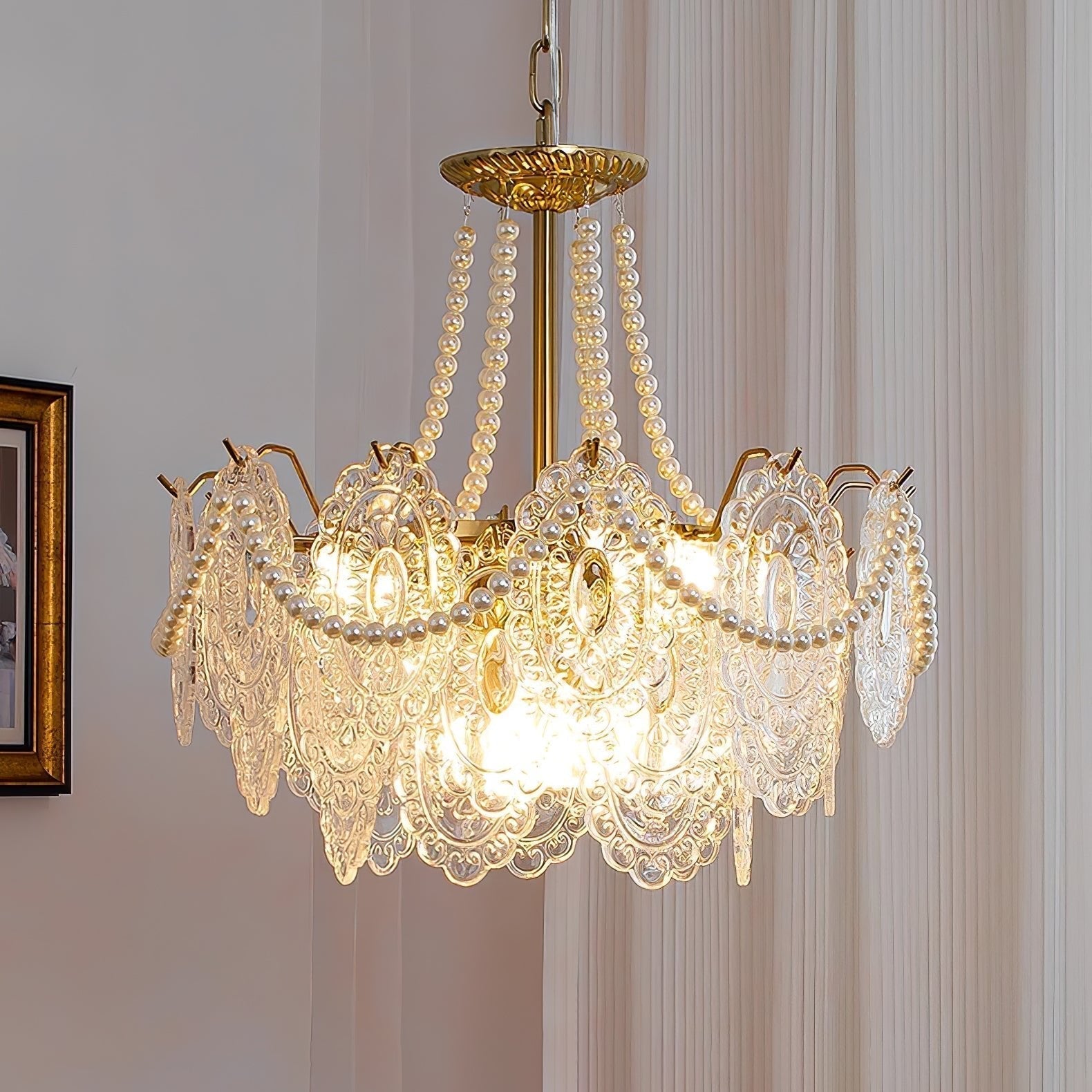 Lustra Kronleuchter Perlen Glas Luxus-Letslighting
