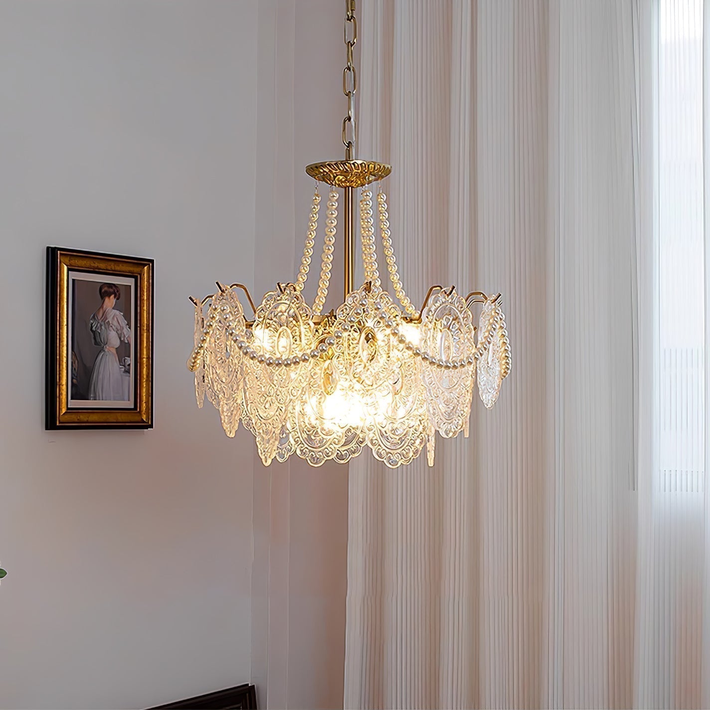 Lustra Kronleuchter Perlen Glas Luxus-Letslighting
