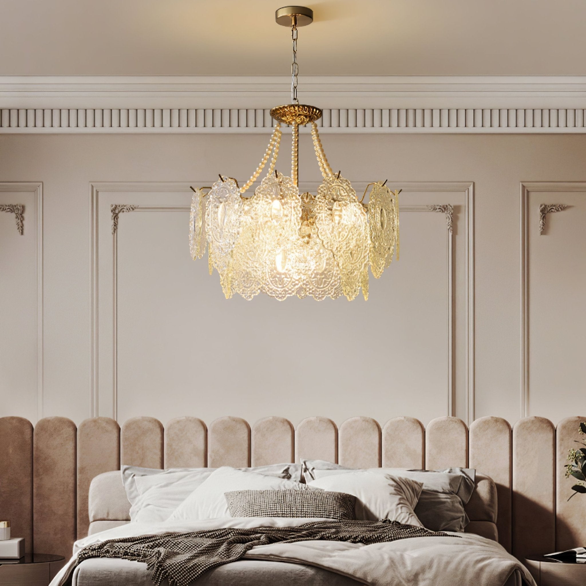 Lustra Kronleuchter Perlen Glas Luxus-Letslighting