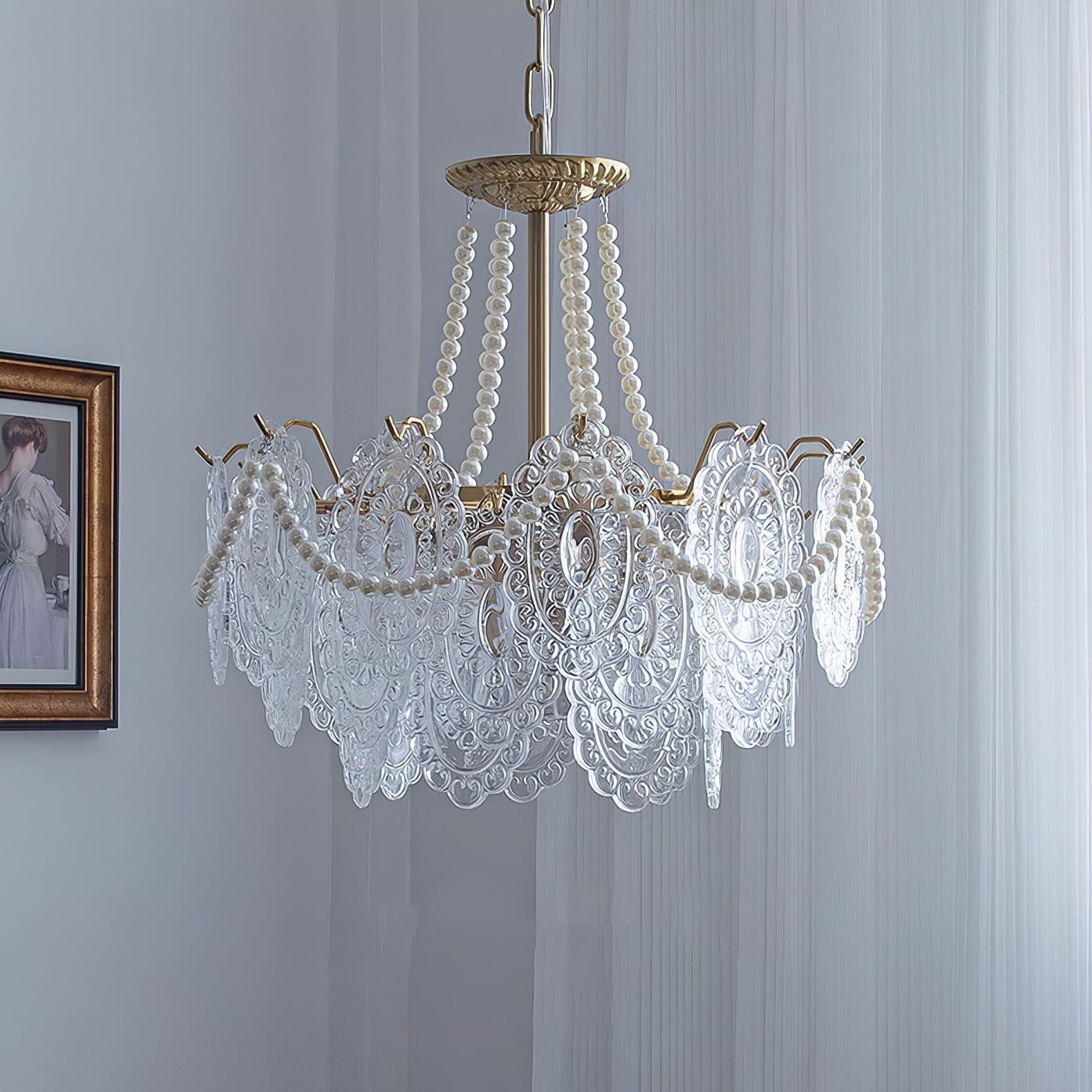Lustra Kronleuchter Perlen Glas Luxus-Letslighting