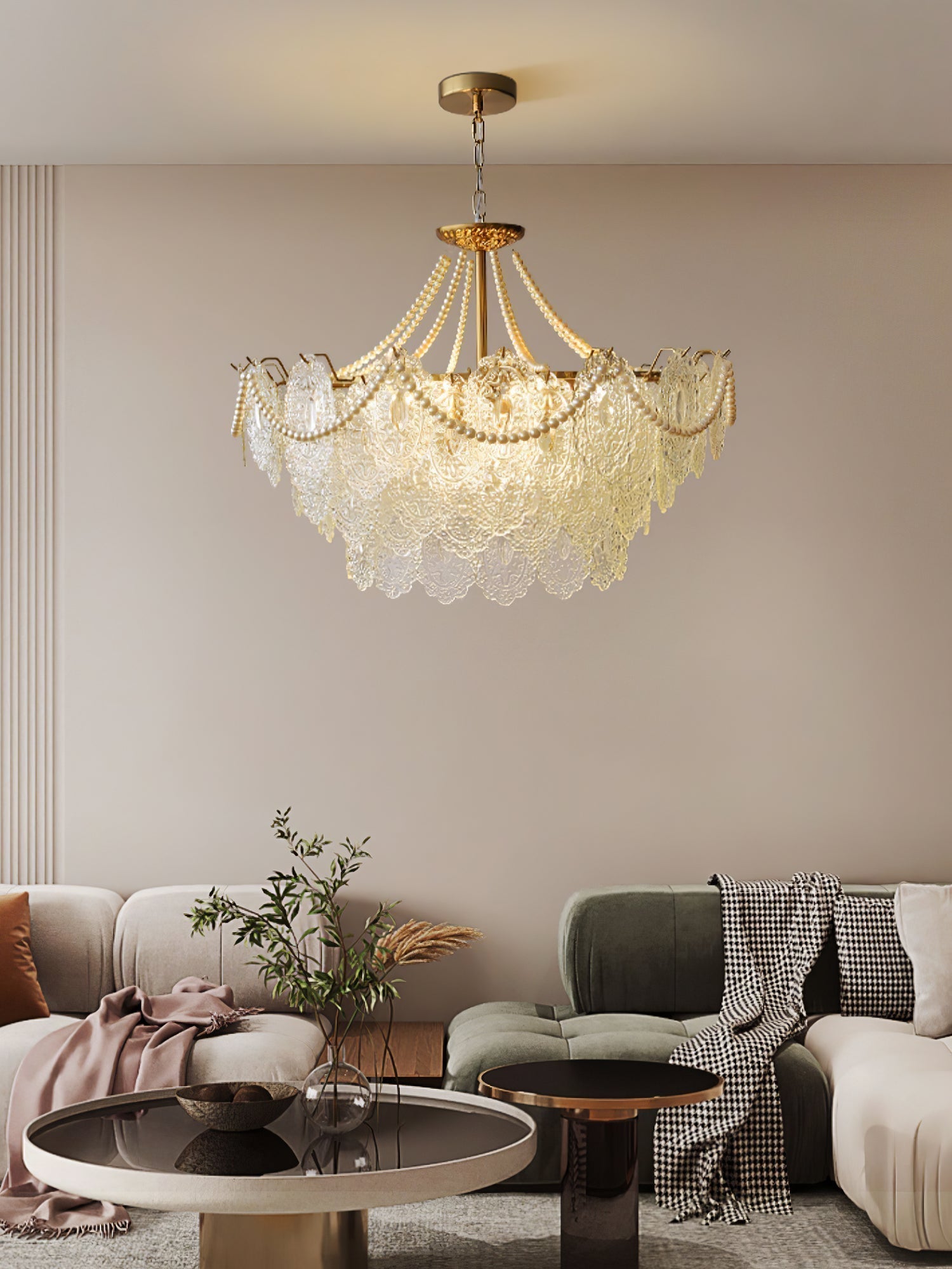 Lustra Kronleuchter Perlen Glas Luxus-Letslighting