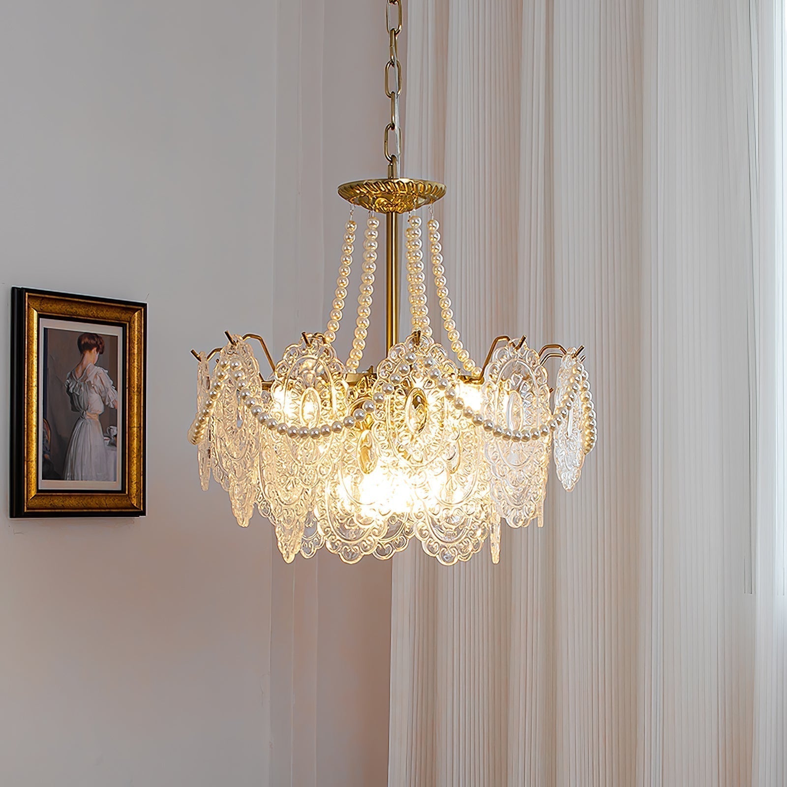 Lustra Kronleuchter Perlen Glas Luxus-Letslighting