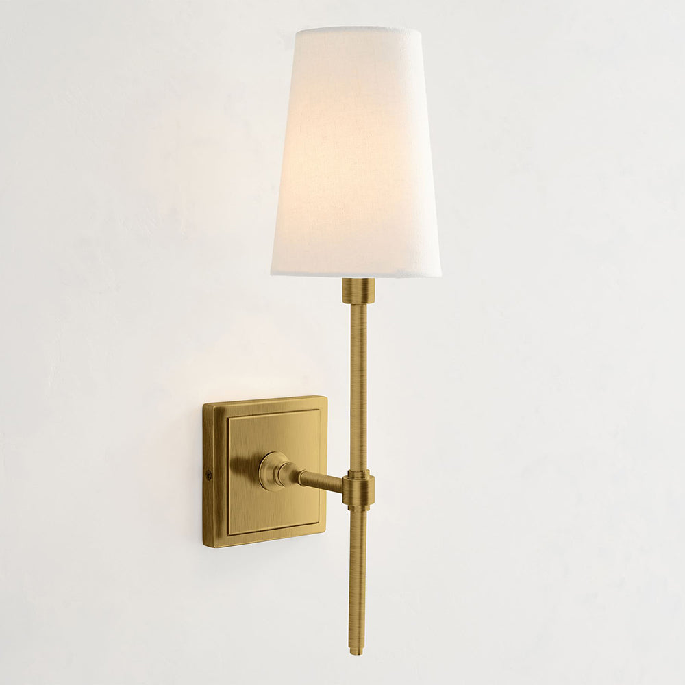 Vicarara Industrielle Vintage Wandleuchte aus Messing mit Stoffbezug-Letslighting