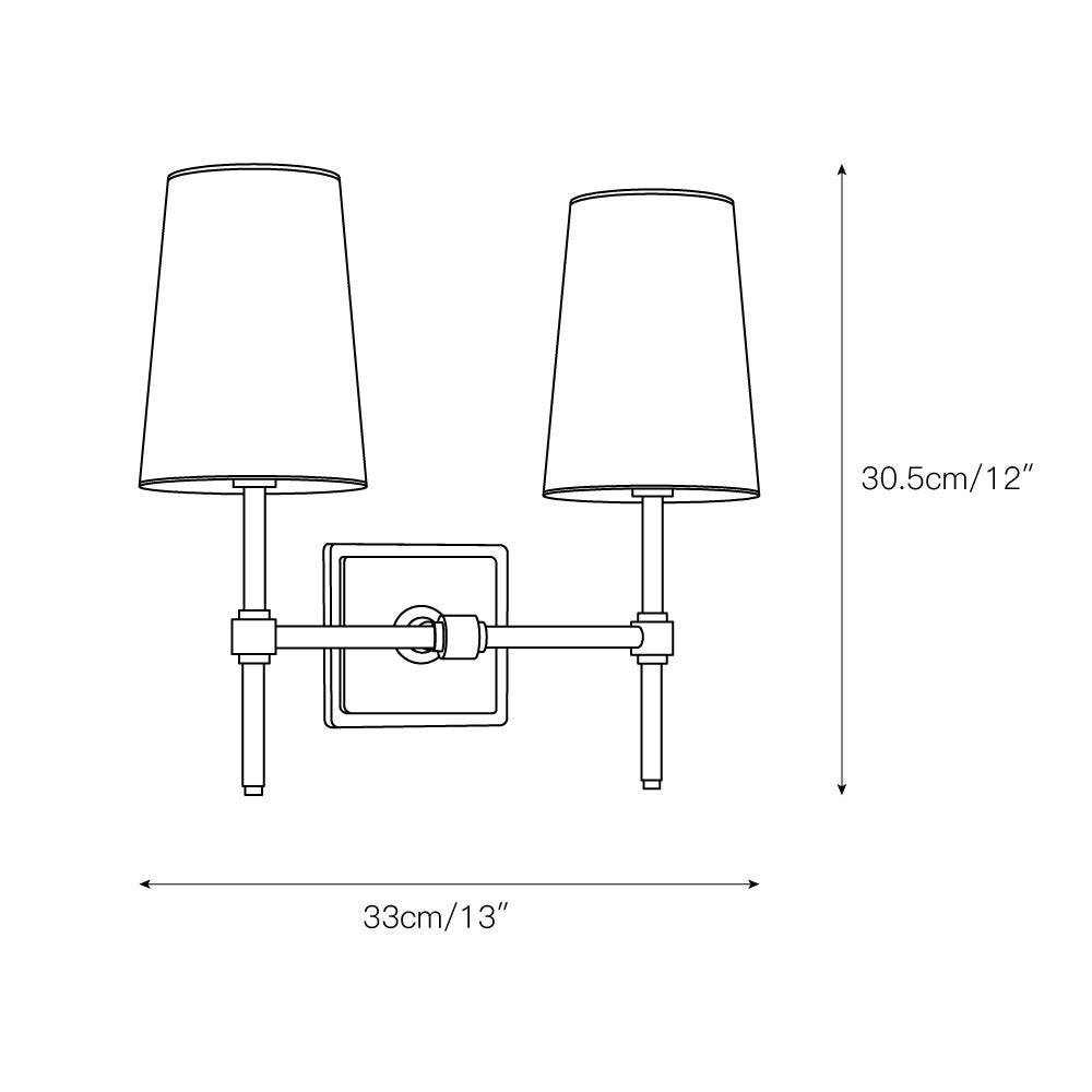 Vicarara Industrielle Vintage Wandleuchte aus Messing mit Stoffbezug-Letslighting
