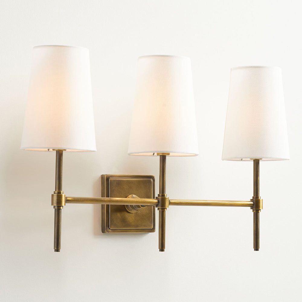 Vicarara Industrielle Vintage Wandleuchte aus Messing mit Stoffbezug-Letslighting