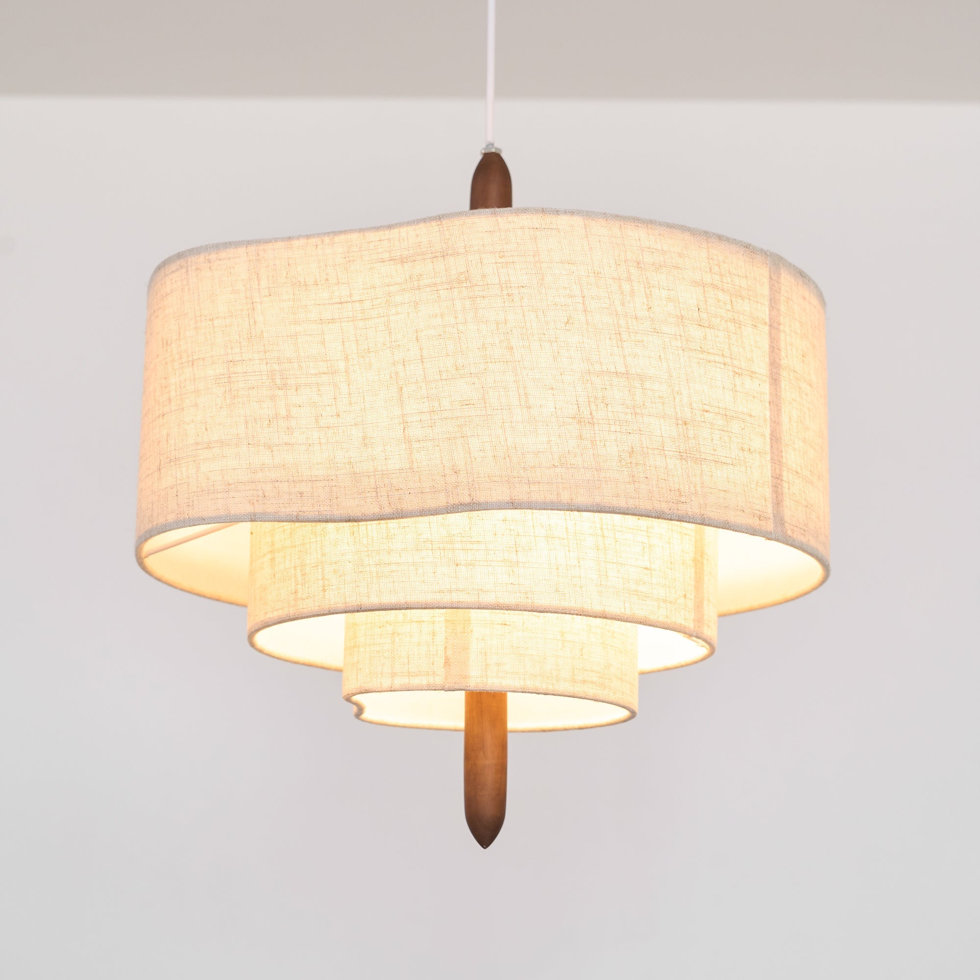 Ritta Modern Pebble Fabric Pendant Light Three Layers
