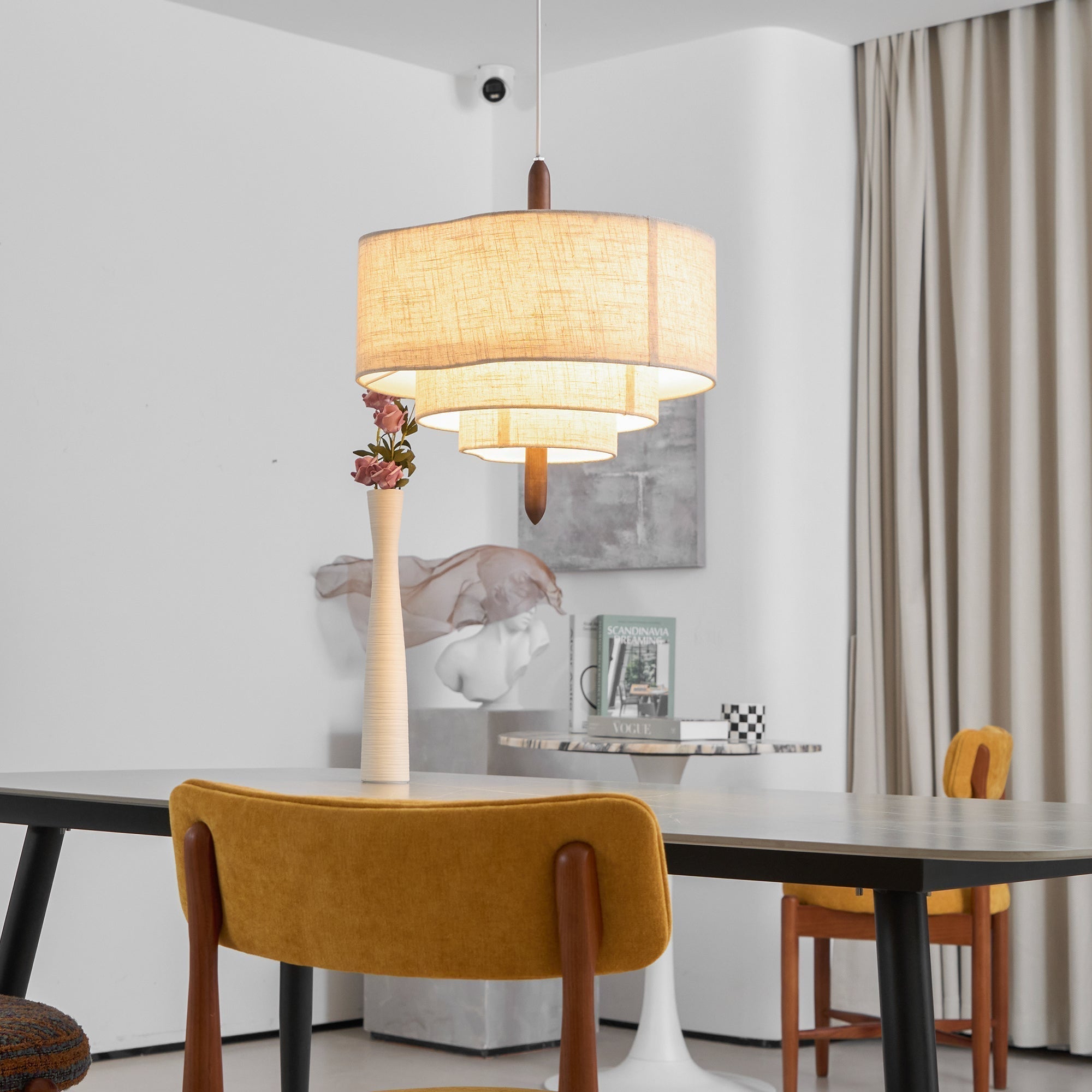 Altheus Stoff Premium Nordisch Kiesel Pendelleuchte-Letslighting