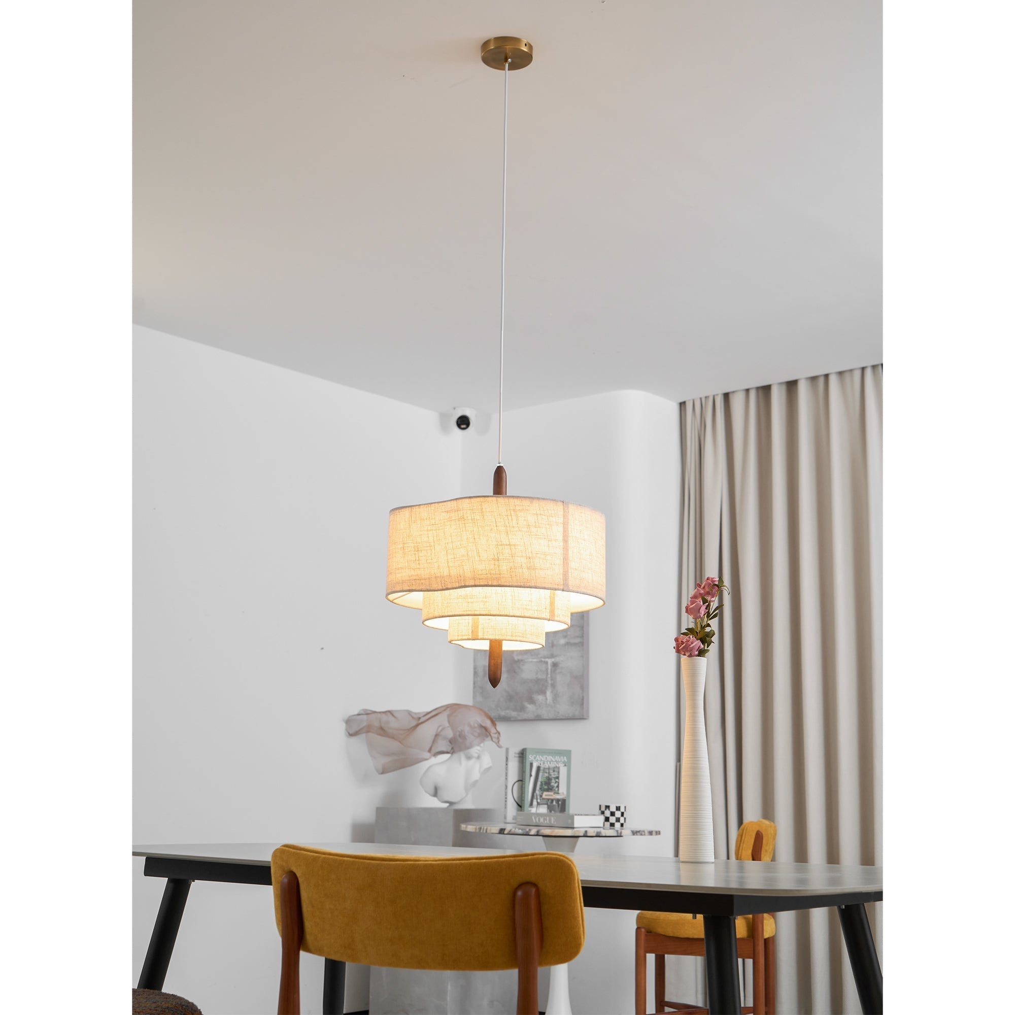 Altheus Stoff Premium Nordisch Kiesel Pendelleuchte-Letslighting