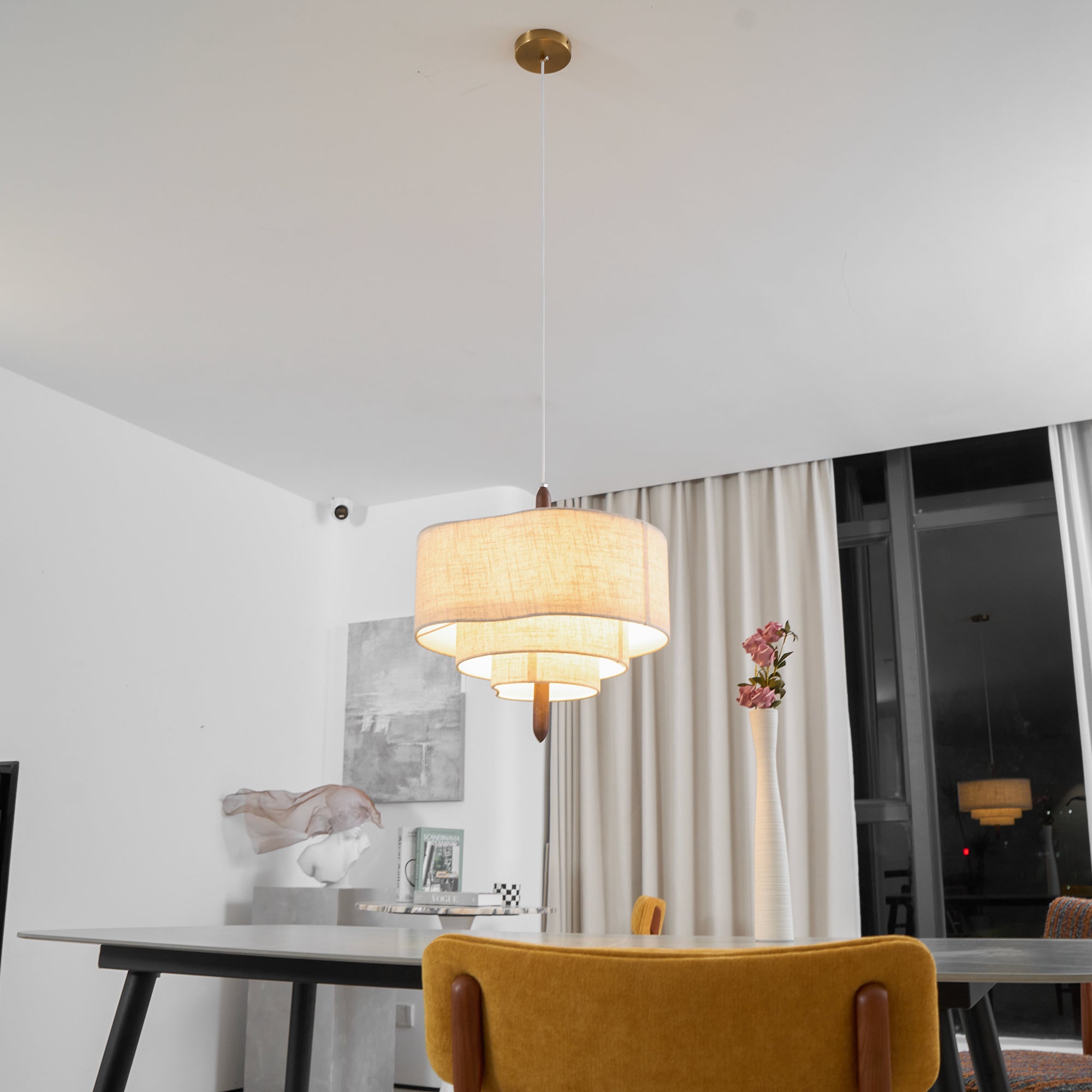 Altheus Stoff Premium Nordisch Kiesel Pendelleuchte-Letslighting