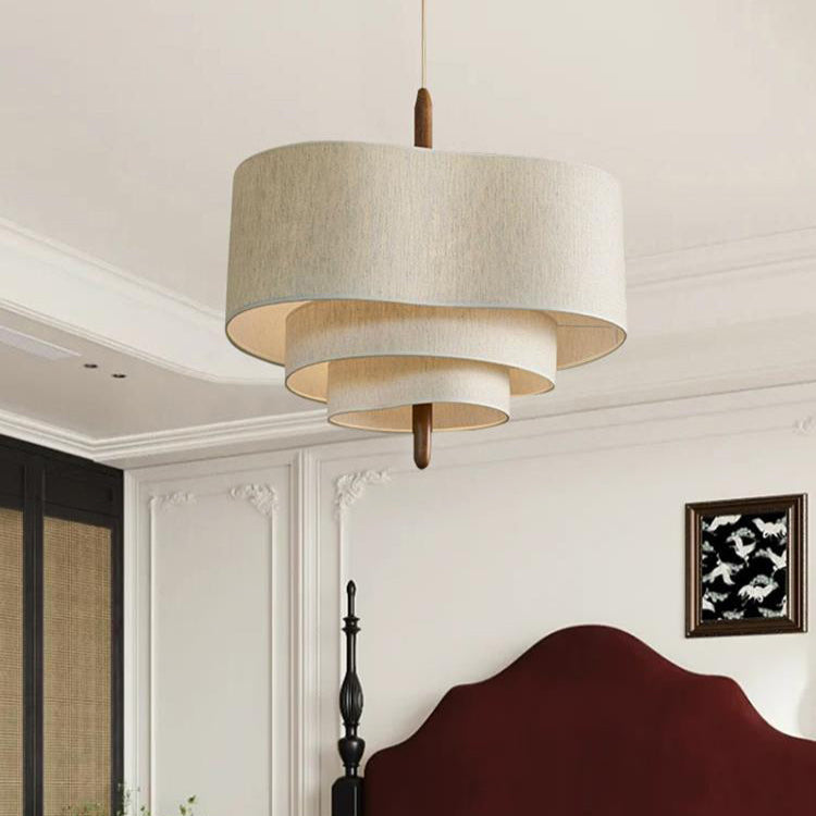 Ritta Modern Pebble Fabric Pendant Light Three Layers