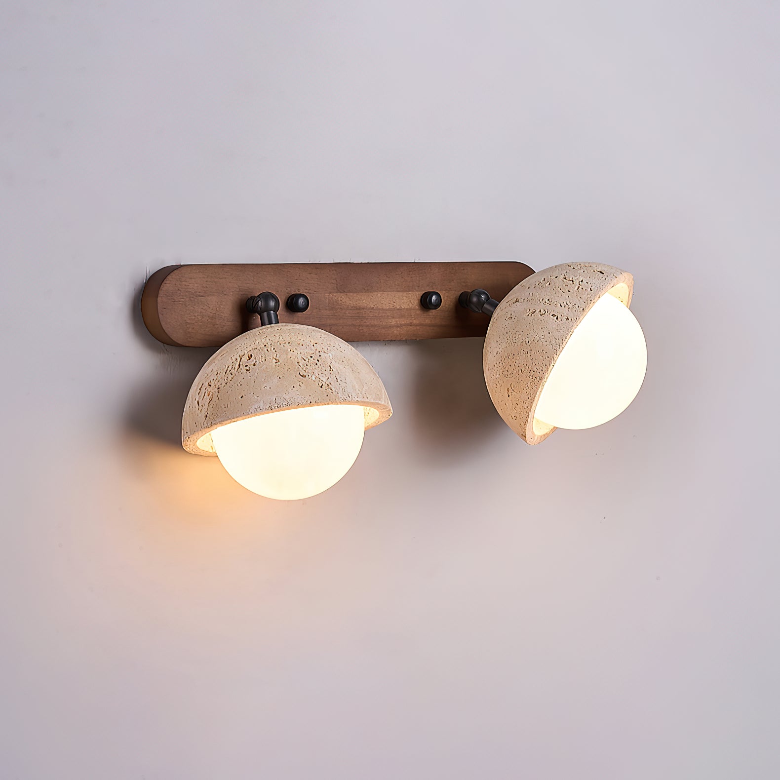 Vodora Modern Minimalist Wood Travertine Wall Sconce Wall Lamp - Letslighting