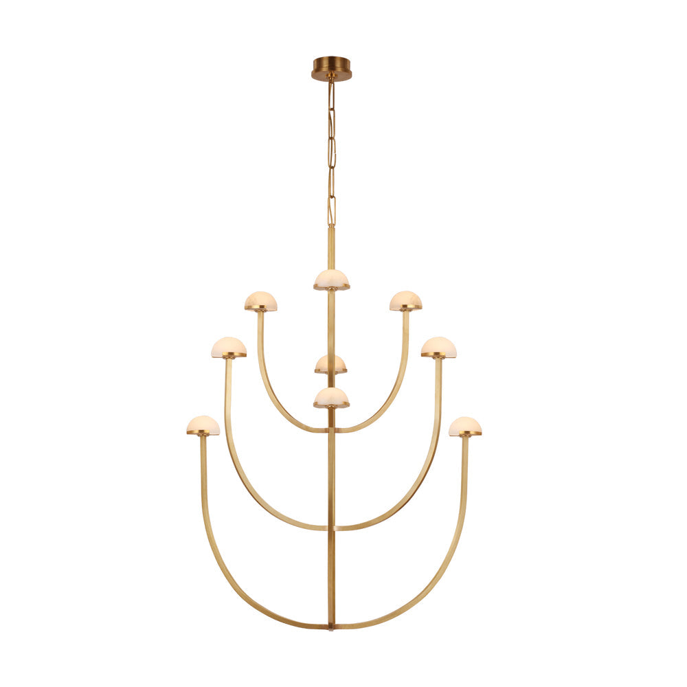 Pedra Chandelier Alabaster Minimalist Arc Geometry - Letslighting