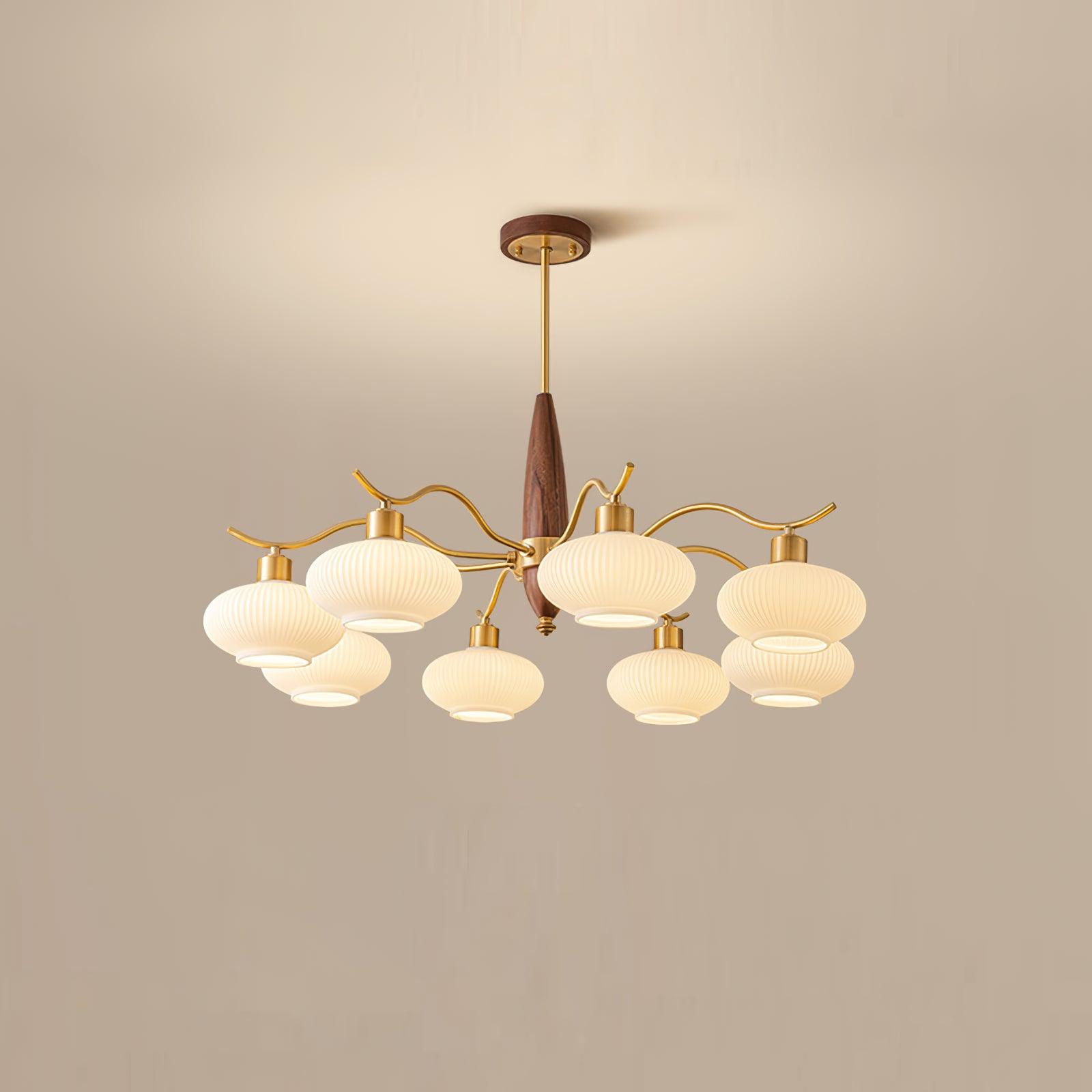 Cavien Messing Walnuss Kronleuchter-Letslighting