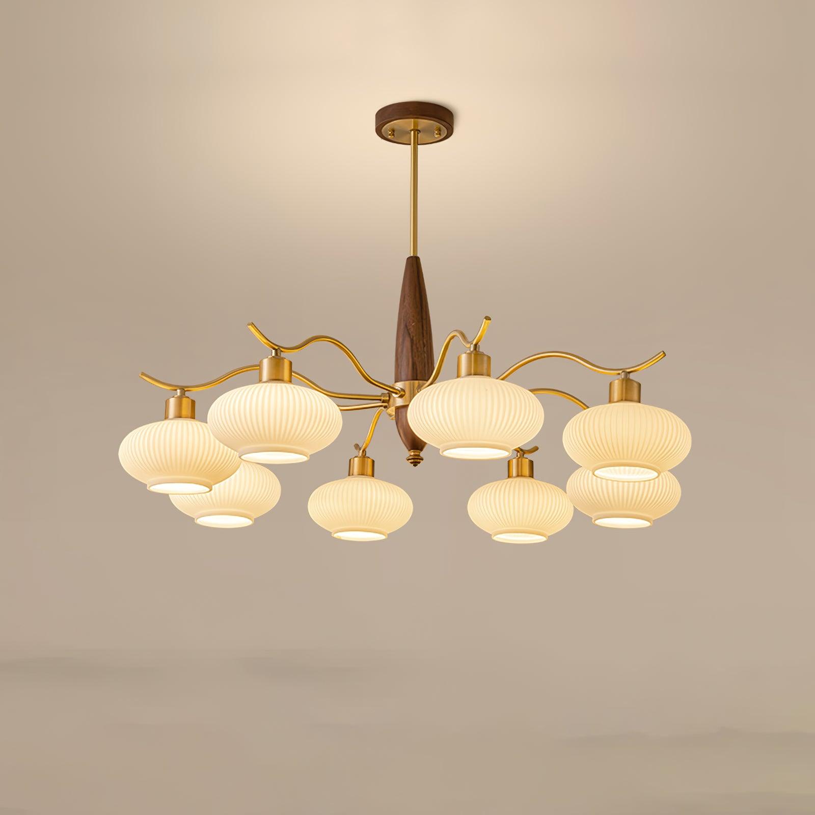 Cavien Messing Walnuss Kronleuchter-Letslighting