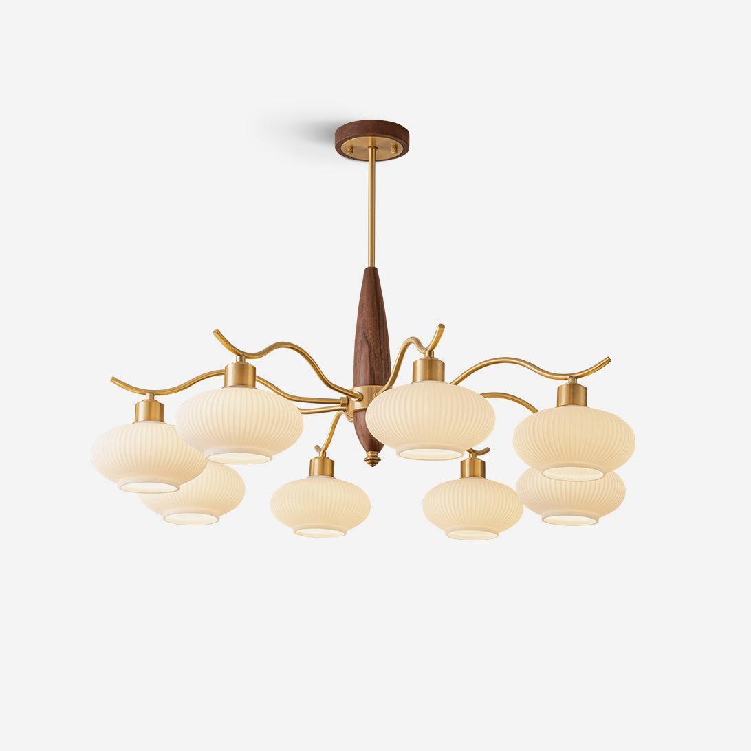 Cavien Messing Walnuss Kronleuchter-Letslighting