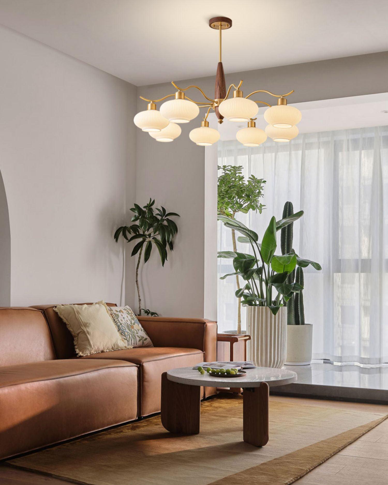 Cavien Messing Walnuss Kronleuchter-Letslighting