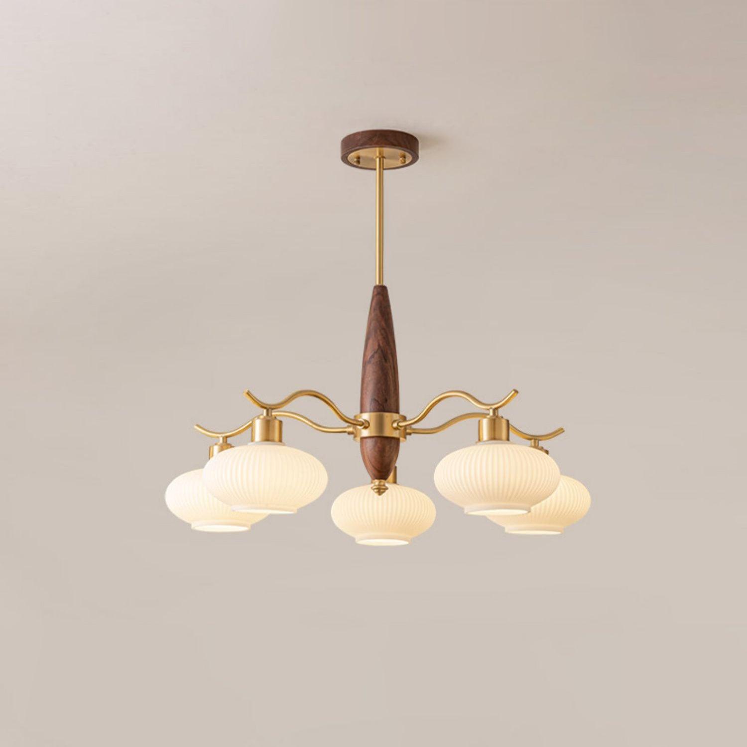 Cavien Messing Walnuss Kronleuchter-Letslighting