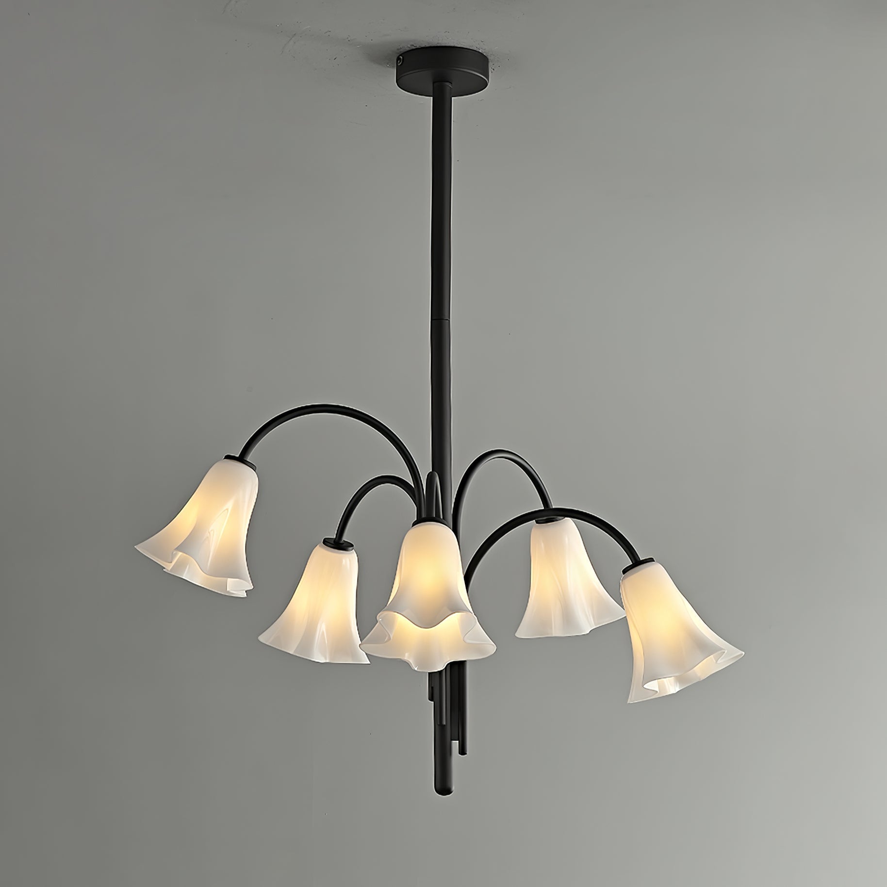 Aurora Chandelier Blossom Petal Glass Arms - Neutralighting