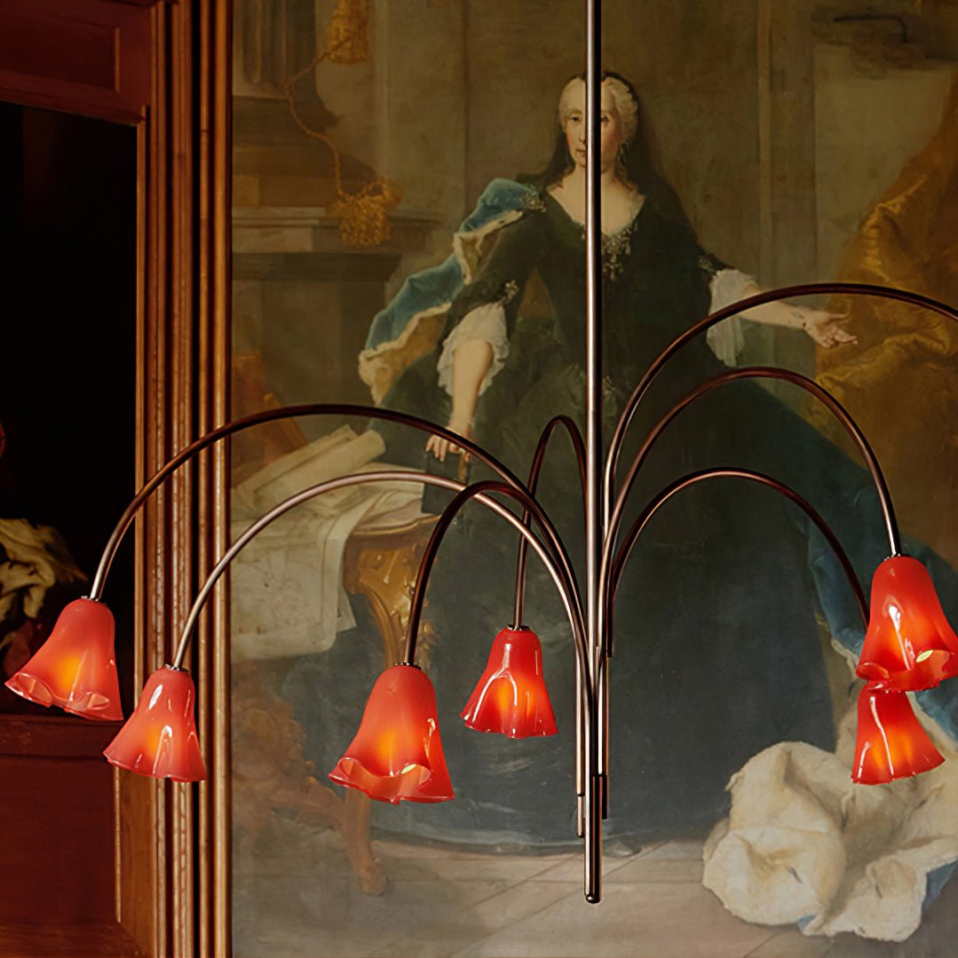 Aurora Chandelier Blossom Petal Glass Arms - Neutralighting