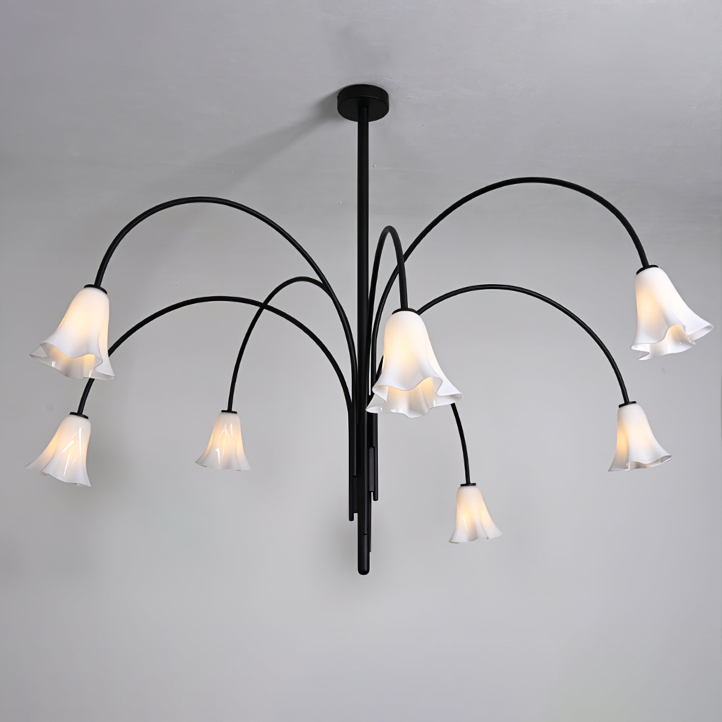 Aurora Chandelier Blossom Petal Glass Arms - Neutralighting