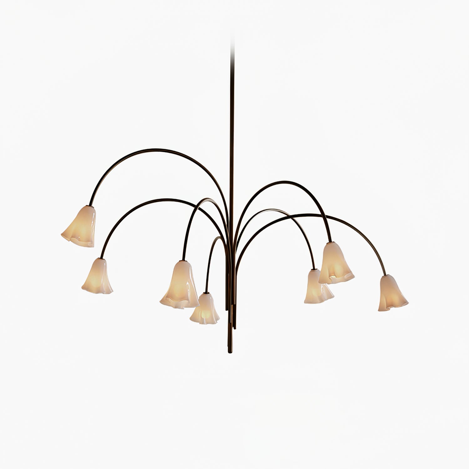 Aurora Chandelier Blossom Petal Glass Arms - Neutralighting