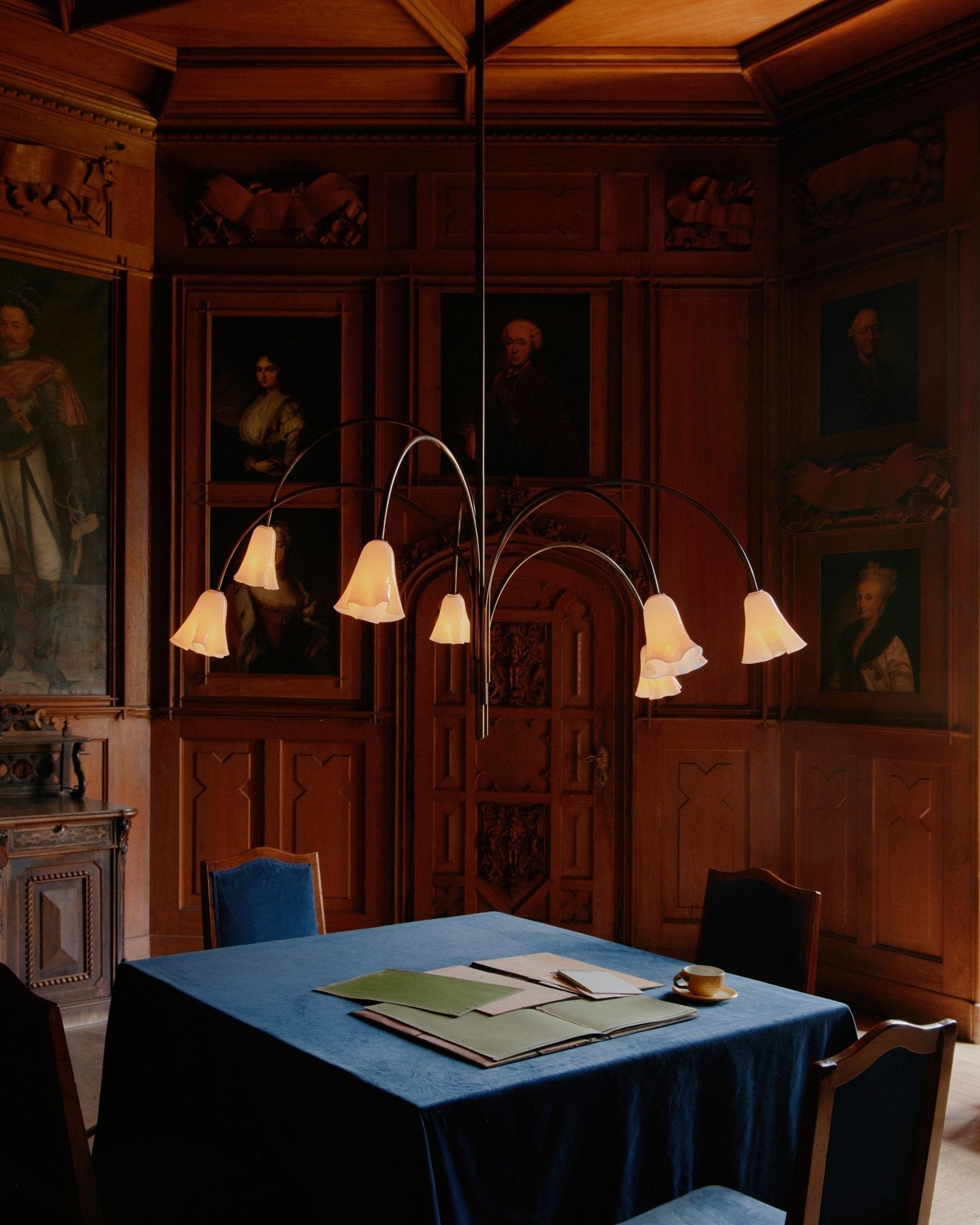 Aurora Chandelier Blossom Petal Glass Arms - Neutralighting