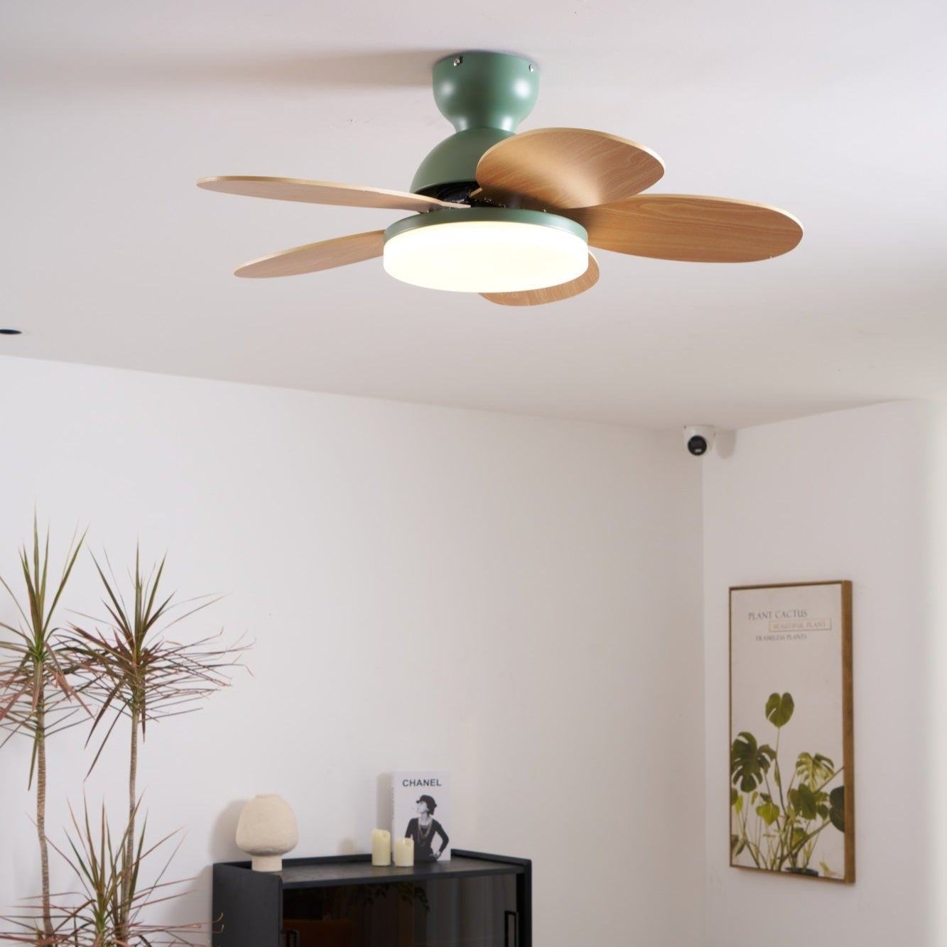 Liora Deckenventilator mit Beleuchtung und Acrylschirm-Detail