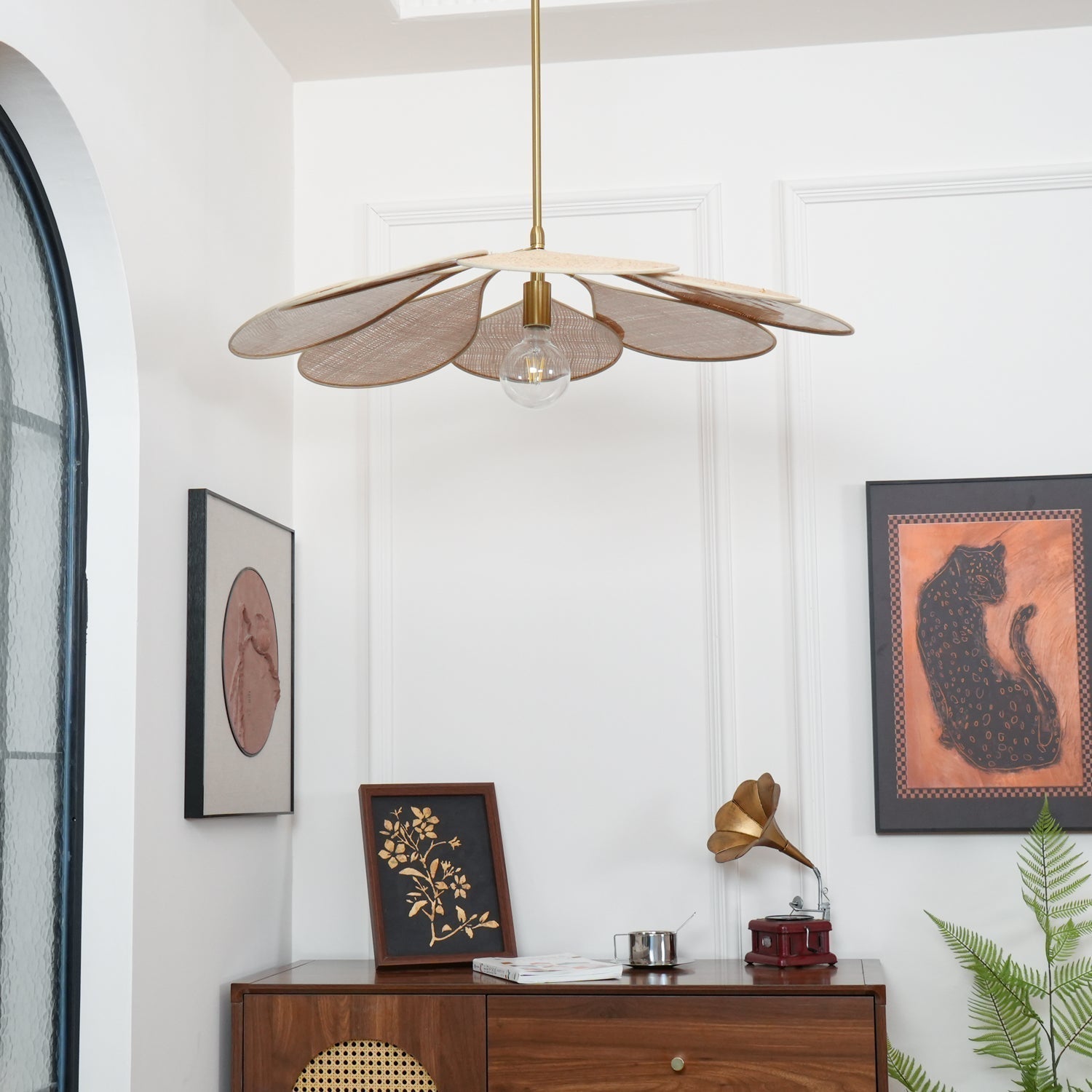 Flora Bohemian Stoff Pendelleuchte-Letslighting